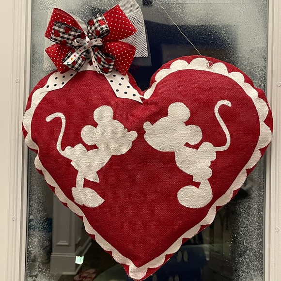 Valentine door hanger Disney Mickey Minnie heart - Picture 2 of 10